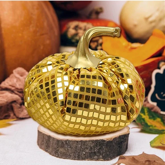NWT 6Pc Metallic Decorative Pumpkins Set - Picture 3 of 4